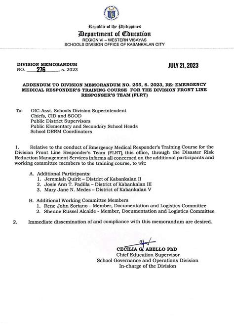 DIVISION MEMORANDUM NO. 346, S. 2023 – VIRTUAL OATH .